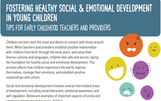 Screenshot from Fostering Healthy Social and Emotional Development in Young Children