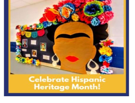 Frida Kahlo Bulletin Board celebrating Hispanic Heritage Month.
