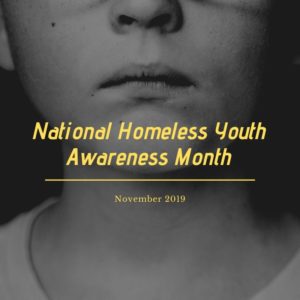 National Homeless Youth Awareness Month little boy face and neck line.