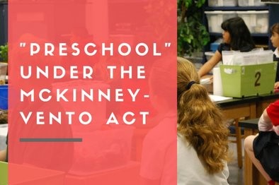 Preschool Under the Mckinney-Vento Act with children sitting at desks.